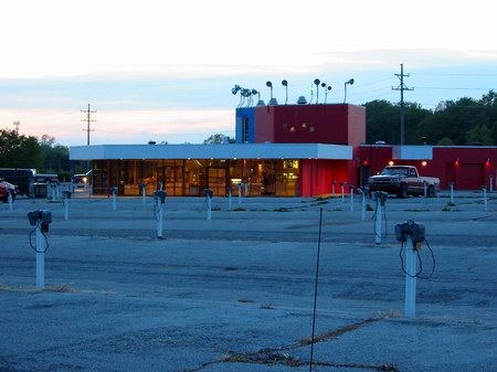 Miracle Twin Drive-In Theatre - Concession From Lot - Photo From Water Winter Wonderland